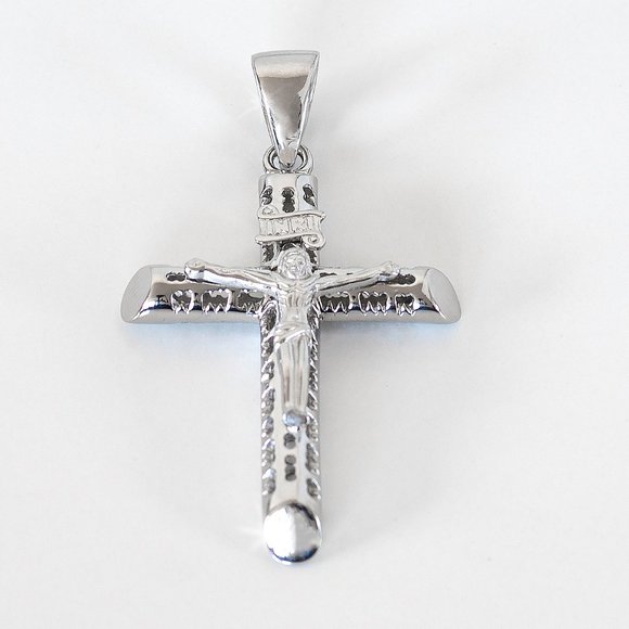 925 Sterling Silver Large Thick Crucifix Cross Pendant for Large Chains - Picture 5 of 8